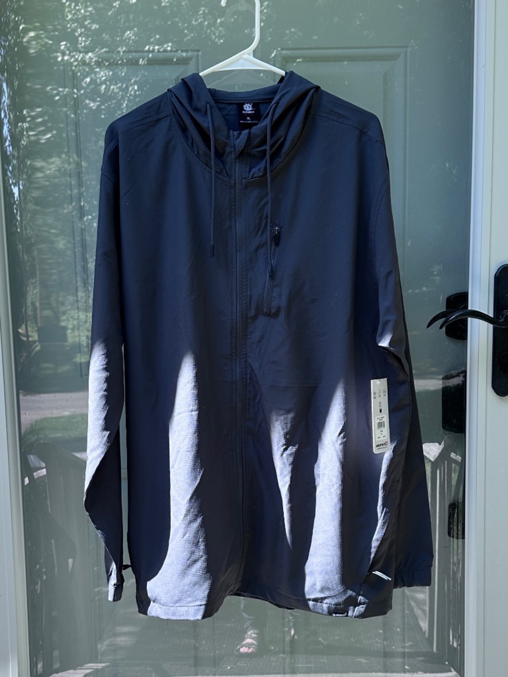 Men’s windbreaker jacket, size XL, charcoal gray